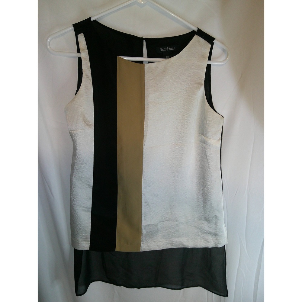 White House‎ Black Market Color Block Sleeveless Blouse Top XXS